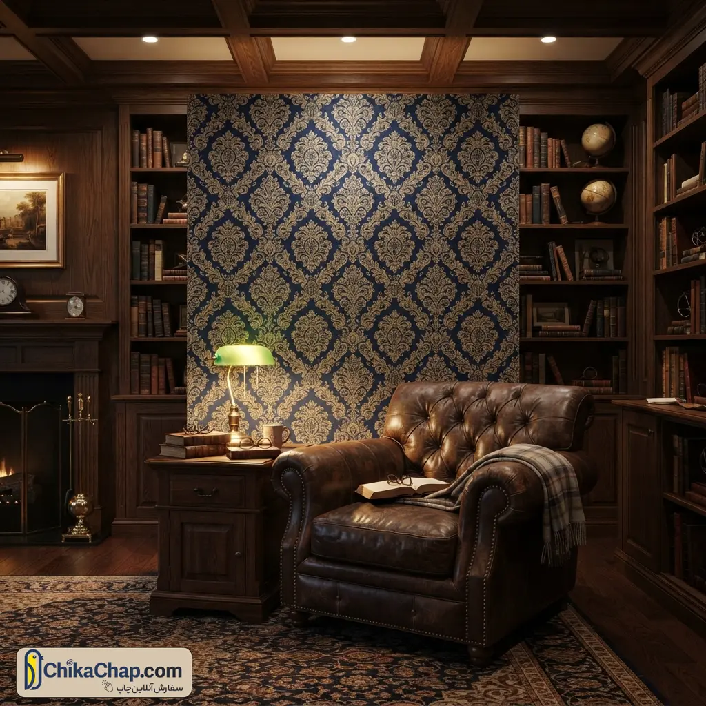 کاغذ دیواری کلاسیک و سلطنتی با طرحهای اسلیمی و باروک برای منزل - چیکاچاپ